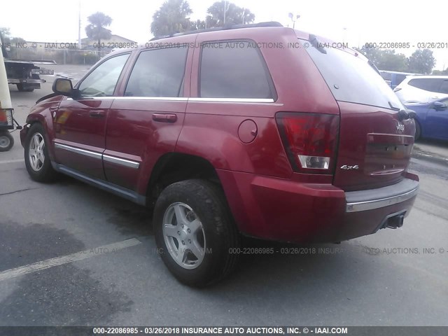 1J8HR58N85C719257 - 2005 JEEP GRAND CHEROKEE LIMITED RED photo 3