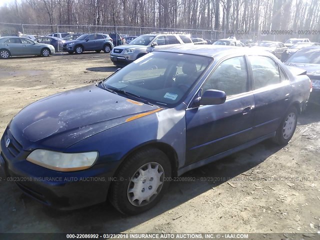 1HGCG56401A087007 - 2001 HONDA ACCORD LX BLUE photo 2