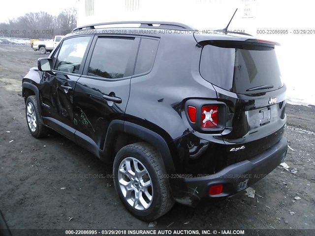 ZACCJBBB4HPE61034 - 2017 JEEP RENEGADE LATITUDE BLACK photo 3