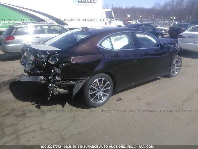 19UUB3F53FA000157 - 2015 ACURA TLX TECH MAROON photo 4