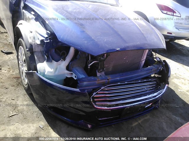 3FA6P0G71DR181338 - 2013 FORD FUSION S BLUE photo 6