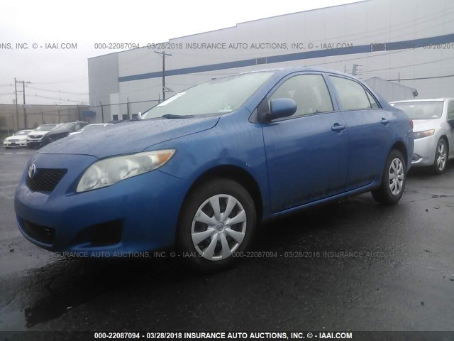 1NXBU40E09Z065996 - 2009 TOYOTA COROLLA S/LE/XLE BLUE photo 2