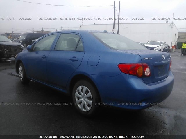 1NXBU40E09Z065996 - 2009 TOYOTA COROLLA S/LE/XLE BLUE photo 3