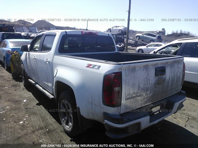 1GCGTDE39G1107763 - 2016 CHEVROLET COLORADO Z71 WHITE photo 3