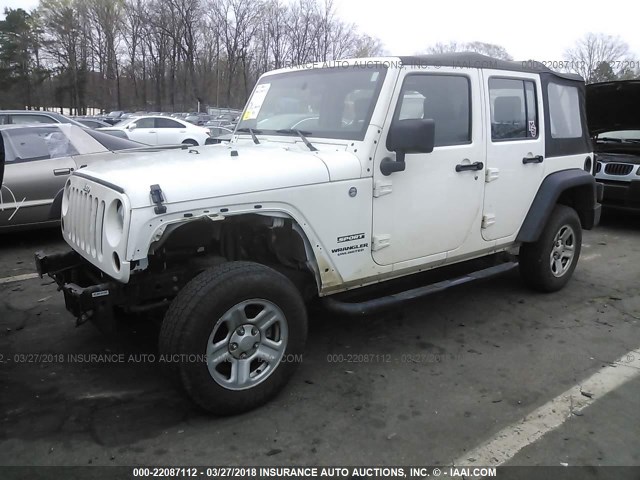 1J4BA3H14AL198306 - 2010 JEEP WRANGLER UNLIMITE SPORT WHITE photo 2