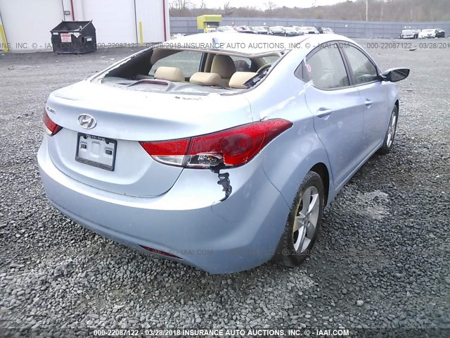 KMHDH4AE4DU581413 - 2013 HYUNDAI ELANTRA GLS/LIMITED BLUE photo 4