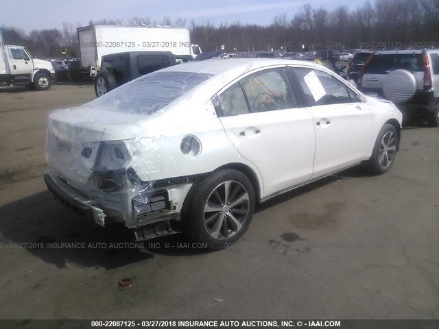 4S3BNAJ62F3057438 - 2015 SUBARU LEGACY 2.5I LIMITED WHITE photo 4