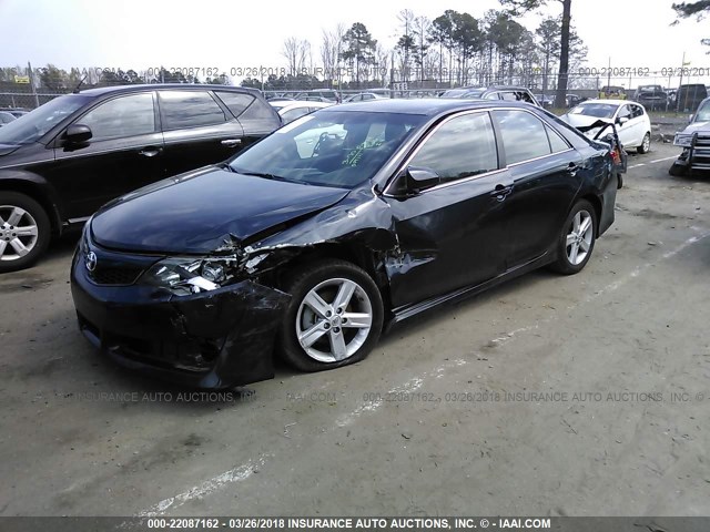 4T1BF1FK6EU415910 - 2014 TOYOTA CAMRY L/SE/LE/XLE Dark Blue photo 2