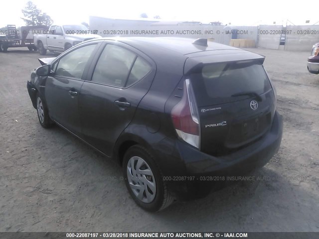 JTDKDTB39F1100350 - 2015 TOYOTA PRIUS C BLACK photo 3