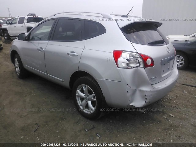 JN8AS5MVXBW296568 - 2011 NISSAN ROGUE S/SV/KROM SILVER photo 3