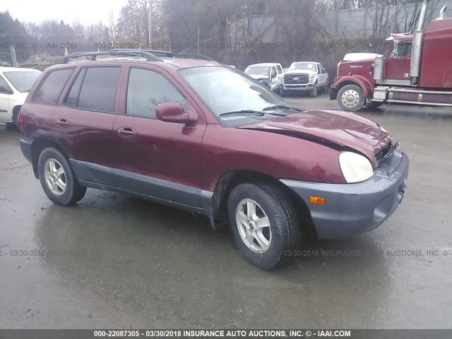 KM8SC73D72U300004 - 2002 HYUNDAI SANTA FE GLS/LX BURGUNDY photo 1