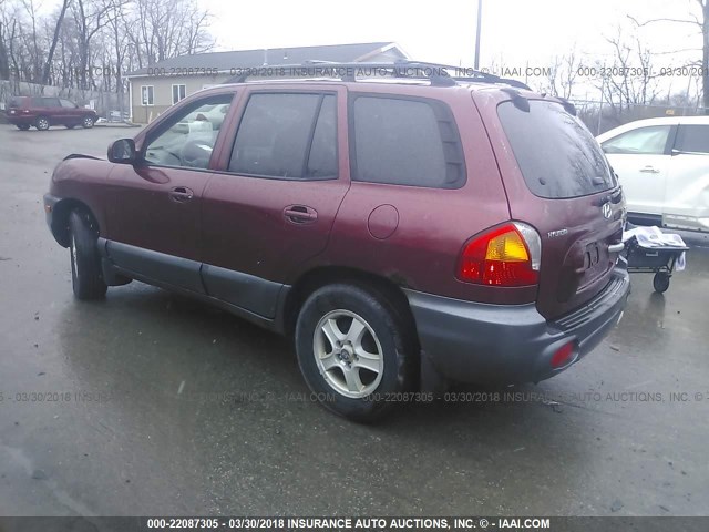 KM8SC73D72U300004 - 2002 HYUNDAI SANTA FE GLS/LX BURGUNDY photo 3