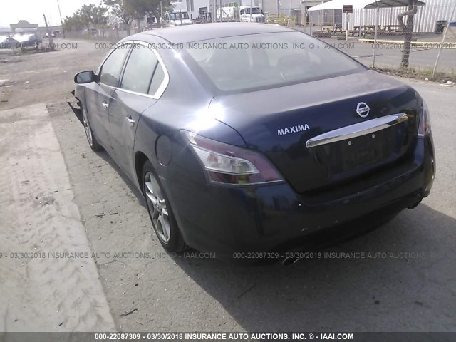 1N4AA5AP4CC821282 - 2012 NISSAN MAXIMA S/SV Dark Blue photo 3