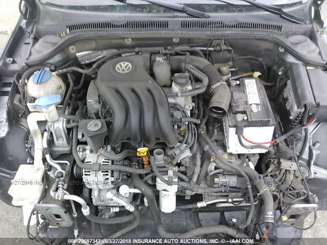 3VW2K7AJXCM375069 - 2012 VOLKSWAGEN JETTA S 灰色 照片 10