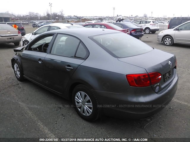 3VW2K7AJXCM375069 - 2012 VOLKSWAGEN JETTA S 灰色 照片 3