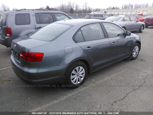 3VW2K7AJXCM375069 - 2012 VOLKSWAGEN JETTA S 灰色 照片 4