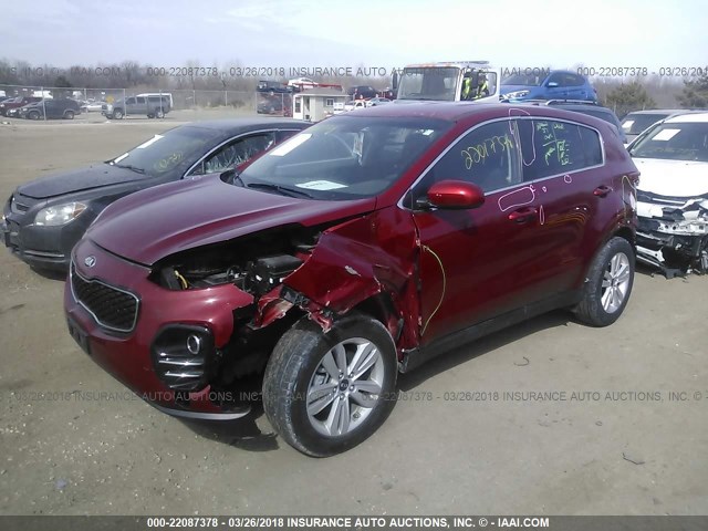 KNDPMCAC9H7243340 - 2017 KIA SPORTAGE LX RED photo 2