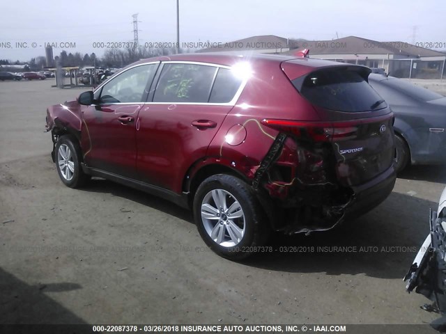 KNDPMCAC9H7243340 - 2017 KIA SPORTAGE LX RED photo 3