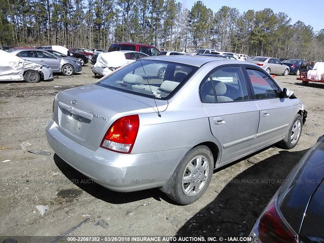 KMHDN45DX3U678284 - 2003 HYUNDAI ELANTRA GLS/GT SILVER photo 4