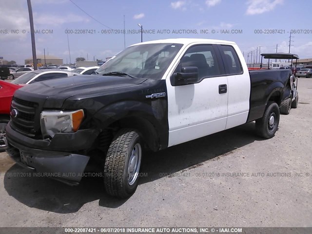 1FTEX1CM2DFC21303 - 2013 FORD F150 SUPER CAB BLACK photo 2