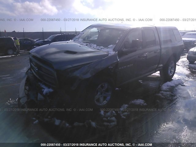 1C6RD7HT6CS114295 - 2012 DODGE RAM 1500 SPORT GRAY photo 2