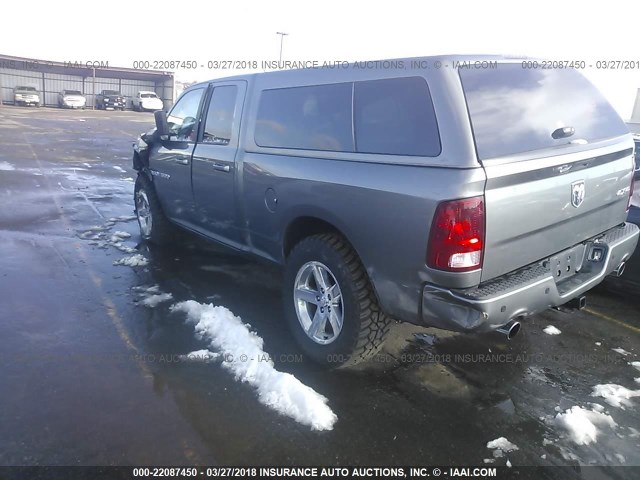 1C6RD7HT6CS114295 - 2012 DODGE RAM 1500 SPORT GRAY photo 3