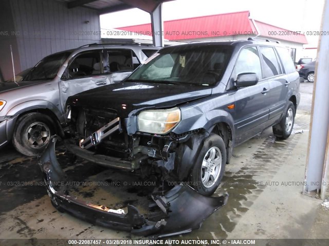 5FNYF28566B027713 - 2006 HONDA PILOT EX BLUE photo 2