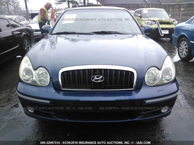 KMHWF35H85A102023 - 2005 HYUNDAI SONATA GLS/LX BLUE photo 6