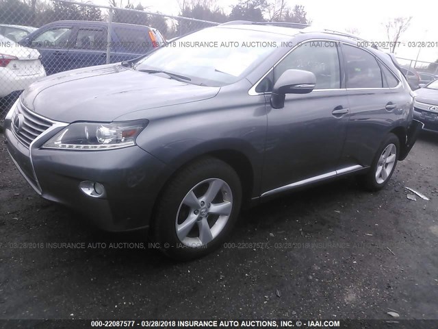 2T2BK1BA9DC173408 - 2013 LEXUS RX 350/BASE/F SPORT GRAY photo 2