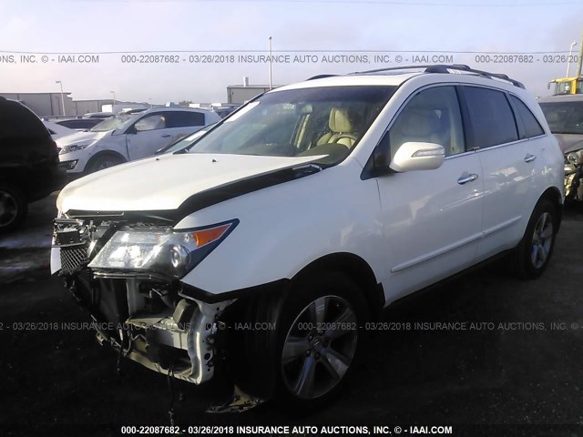 2HNYD2H3XDH524768 - 2013 ACURA MDX TECHNOLOGY WHITE photo 2