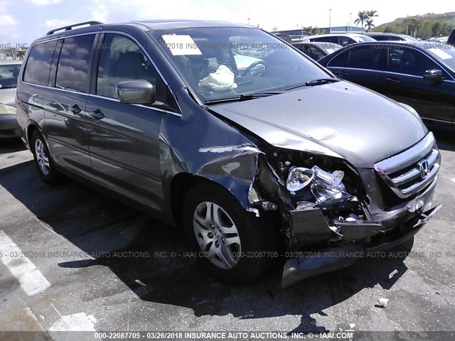 5FNRL38697B448774 - 2007 HONDA ODYSSEY EXL ნაცრისფერი ფოტო 1