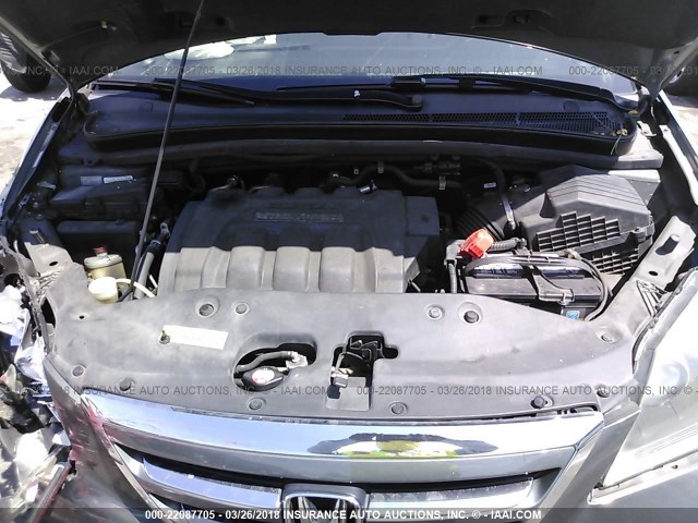 5FNRL38697B448774 - 2007 HONDA ODYSSEY EXL ნაცრისფერი ფოტო 10