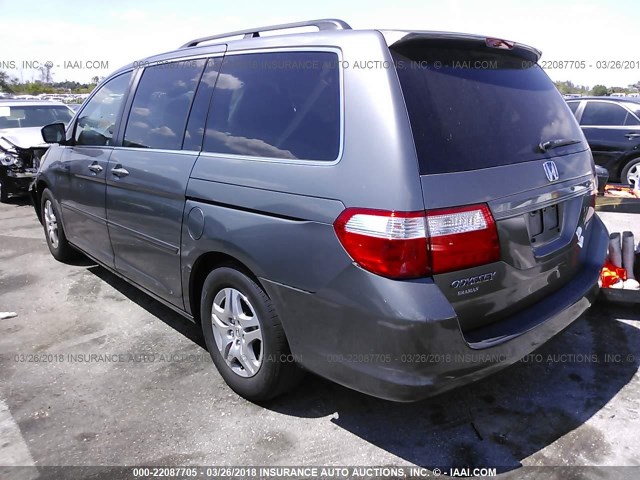 5FNRL38697B448774 - 2007 HONDA ODYSSEY EXL ნაცრისფერი ფოტო 3