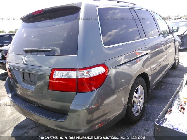 5FNRL38697B448774 - 2007 HONDA ODYSSEY EXL ნაცრისფერი ფოტო 4