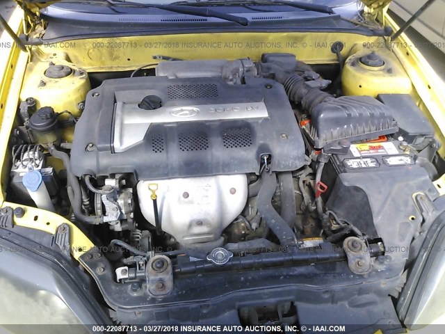 KMHHM65D16U230195 - 2006 HYUNDAI TIBURON GS YELLOW photo 10