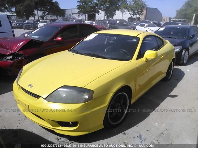 KMHHM65D16U230195 - 2006 HYUNDAI TIBURON GS YELLOW photo 2