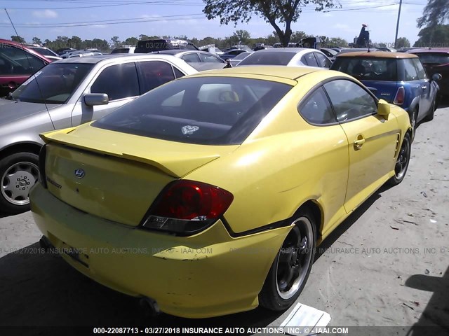 KMHHM65D16U230195 - 2006 HYUNDAI TIBURON GS YELLOW photo 4