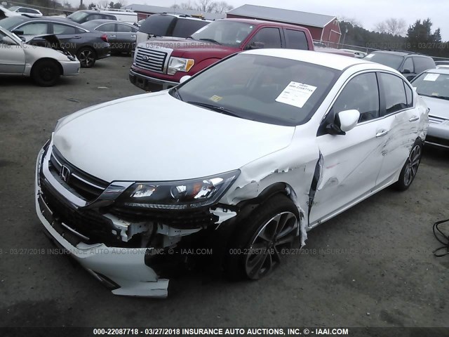 1HGCR2F56FA024955 - 2015 HONDA ACCORD SPORT WHITE photo 2