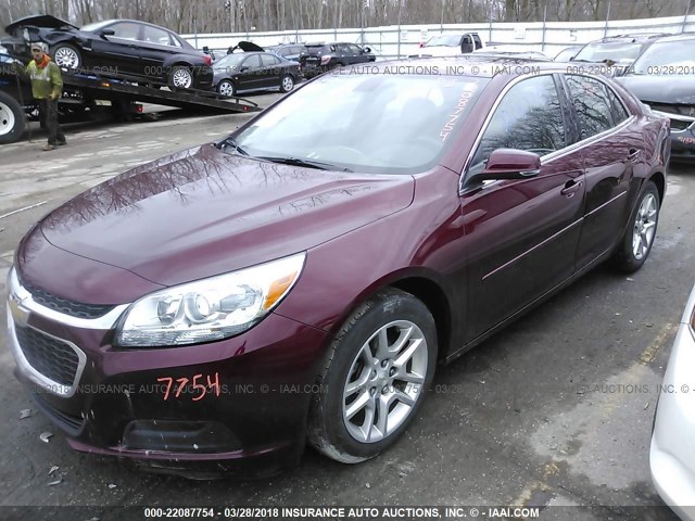 1G11C5SL4FF106224 - 2015 CHEVROLET MALIBU 1LT MAROON photo 2