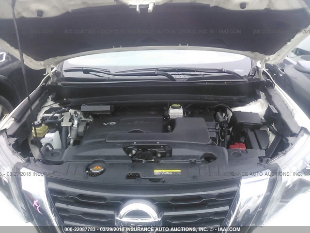 5N1DR2MM8HC620391 - 2017 NISSAN PATHFINDER S/SV/SL/PLATINUM 白色 照片 10