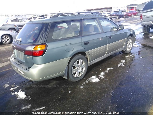4S3BH6752Y7670142 - 2000 SUBARU LEGACY OUTBACK AWP 绿色 照片 4