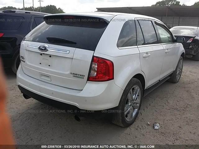 2FMDK3K93CBA39804 - 2012 FORD EDGE LIMITED WHITE photo 4