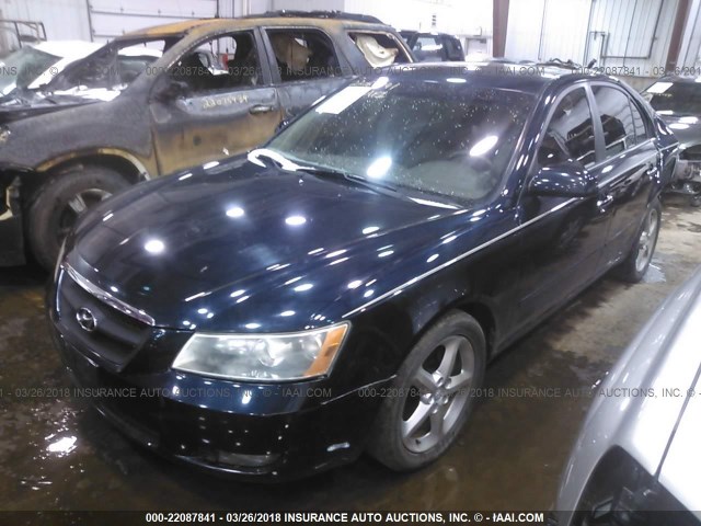 5NPEU46F96H109209 - 2006 HYUNDAI SONATA GLS/LX Dark Blue photo 2