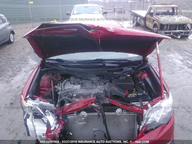 4T1BF1FK0CU609541 - 2012 TOYOTA CAMRY SE/LE/XLE RED photo 10