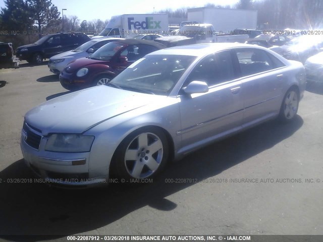 WAUML44E24N008676 - 2004 AUDI A8 L QUATTRO SILVER photo 2