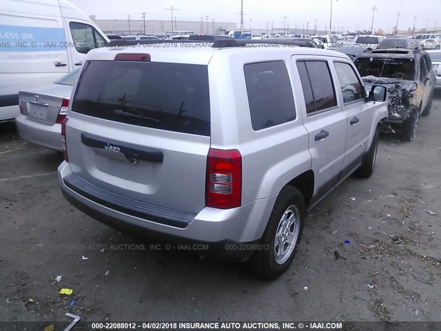 1C4NJPBA4ED535186 - 2014 JEEP PATRIOT SPORT GRAY photo 4