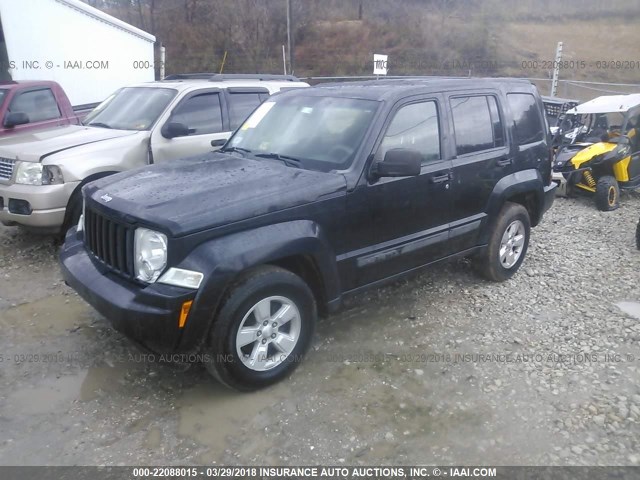 1J4PP2GK7AW137183 - 2010 JEEP LIBERTY SPORT BLACK photo 2