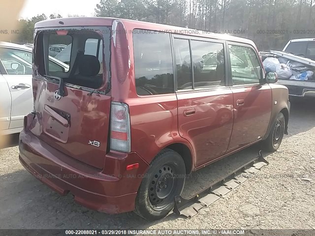 JTLKT324564106385 - 2006 TOYOTA SCION XB მუქწითელი ფოტო 4