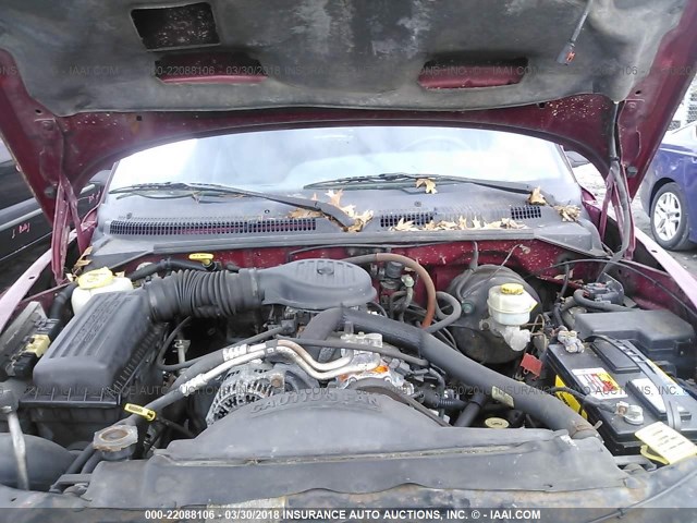 1B7GG22Y7XS134771 - 1999 DODGE DAKOTA RED photo 10