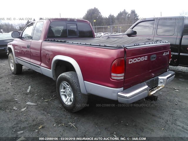 1B7GG22Y7XS134771 - 1999 DODGE DAKOTA RED photo 3